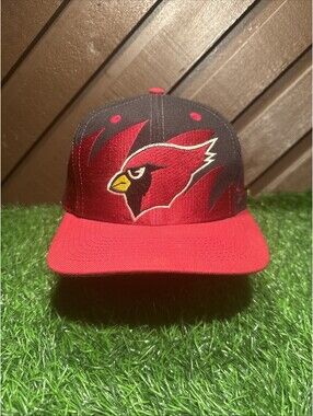 Vintage 90s Arizona Cardinals Logo Athletic Sharktooth Snapback Hat Black Dome